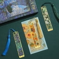 thumbnail image 2 of Marcapáginas de la serie Flowers and Shadows, pintura famosa retro creativa, diario de metal, colgante, libro de lectura, 2 of 4