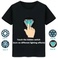 thumbnail image 2 of Camiseta luminosa táctil de Iron Man, disfraz de cosplay de Iron Man, camiseta LED para adultos y niños, accesorios para fiesta de Halloween, camiseta, 2 of 5