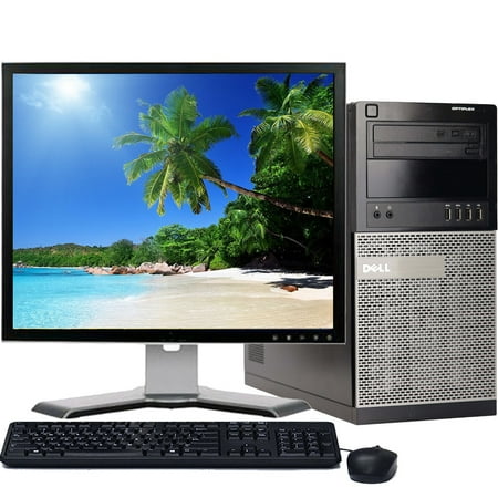 Restored Dell Desktop Computer OptiPlex SFF Core i3 Processor 8GB Memory 500GB Hard Drive DVD Wifi with a 17" LCD Monitor PC Windows 10 (Refurbished)