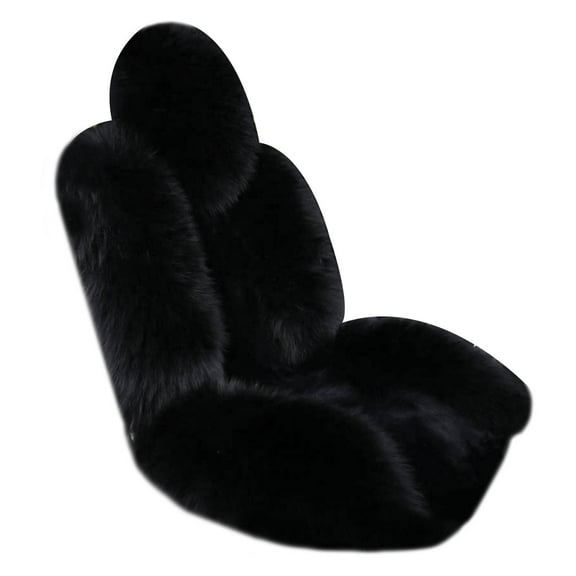 funtasica Car Seat Cover Plush, Car Seat Pad, Winter Protector Front Seat Cover, Auto Seat Cover for Auto SUV Trucks Adult Man Women Black