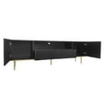 thumbnail image 4 of TV Stand, 65 Inch Entertainment Center with 1 Shelf, 1 Drawer and 2 Cabinets for TV up to 60+ inch, TV Console Table for Living Room, Bedroom, Office(Black), 4 of 9