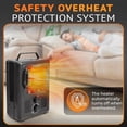 thumbnail image 3 of Plexon Milkhouse Utility Electric Heater with Thermostat Adjustable Overheat Protection Perfect for Garage Workshop Home, 1500-Watt Black, 3 of 8