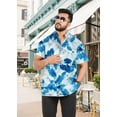 thumbnail image 2 of LA LEELA Men's Hawaiian Shirts Short Sleeve Button Down Shirt Men's Tropical Shirts Casual Holiday Summer Party Caribbean Shirts for Men Funny XXL Lapis, Floral, 2 of 5