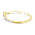 thumbnail image 2 of AFFY 1MM Lab Created Moissanite Half Eternity Curved Wedding Band Guard Ring for Women 14K Yellow Gold Over Sterling Silver,Prong Set Promise Stackable Rings For Her(0.11 Cttw)-Ring Size-9, 2 of 4