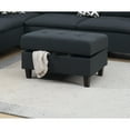 thumbnail image 6 of Miekor Furniture Living Room Furniture Black Cushion Sectional w Ottoman Linen Like Fabric Sofa Chaise 05209, 6 of 12
