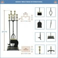 thumbnail image 2 of Minuteman International Oxford 5 Pc Fireplace Tools, Polished Brass & Black, 2 of 6