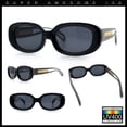 thumbnail image 2 of Womens Metal Chain Jewel Arm Oval Rectangle Mod Plastic Sunglasses Black Grey - Black, 2 of 7
