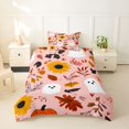 thumbnail image 2 of Homewish Halloween Ghost Twin Duvet Cover,Pumpkin Fall Leaf Pattern Twin Bedding,Blush Pink Orange,Halloween Reversible,2 Pieces,1 Duvet Cover and 1 Pillowcase, 2 of 6