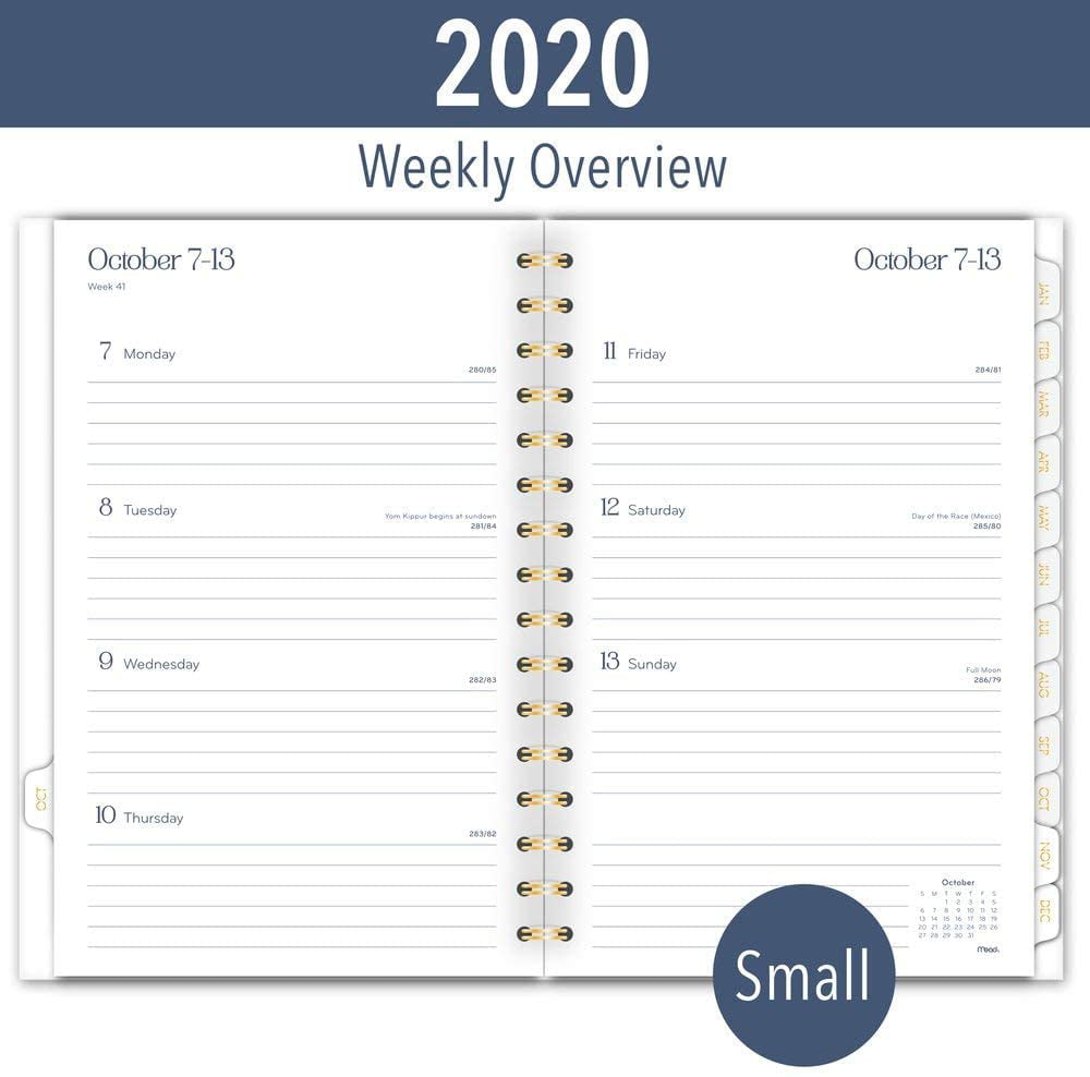Small Mead 2020 Weekly & Monthly Planner 1317P-200 5-1/2 x 8-1/2 Artisan Palm