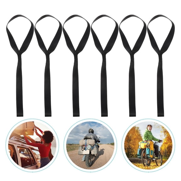 LOLIPPYY 6-Pack Heavy Duty Black Nylon Tie Down Straps for Securing Scooters and Trailering
