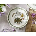 thumbnail image 3 of Portmeirion Botanic Garden Lotus Salad Plates, Set of 4 - Scalloped Rim, Butterflies Motif , 8.8" Floral Dinnerware Porcelain Dishes for Hosting, Entertainment, 3 of 6