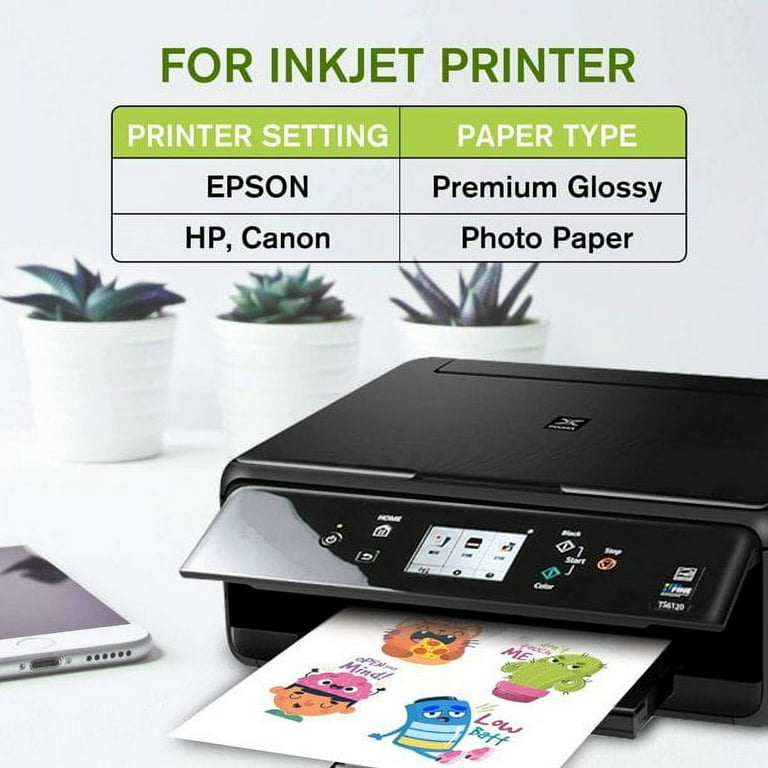 A SUB Vinyl Sticker Paper Glossy White for Inkjet Printer 25