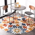 thumbnail image 3 of SAFAVIEH Cabana Georgiana Floral Indoor/Outdoor Area Rug, Creme/Red, 4' x 4' Round, 3 of 13