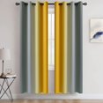thumbnail image 2 of Yakamok Grommet Yellow and Grey Ombre Room Darkening Curtains for Living Room/ Bedroom,2 panels, 52x72inches, 2 of 7