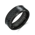 thumbnail image 4 of Geometric Pattern Black Carbon Fiber Inlay Couples Titanium Wedding Band Rings for Men for Women Comfort Fit 8MM, 4 of 4