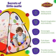 Kiddey Kids Ball Pit Play Tent - 100 Ball Pit Balls Included - Pops up No Assembly Required - Use as a Ball Pit or As an Indoor/Outdoor Play Tent, (Ball Pit with Balls)