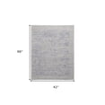 thumbnail image 6 of 4' X 6' Gray And Blue Abstract Hand Woven Distressed Area Rug, 6 of 10