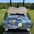 thumbnail image 3 of COEQINE Universal Golf Cart Seat Cover for 2-Seaters, Folds Like a Bag with Handle, 51.2x30.3 Inch Fit for EZGO/Yamaha/Club Car, 4-Pocket, Machine Washable, Horse Forest Montain Blue, 3 of 8