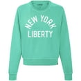 thumbnail image 2 of Women's Sportiqe Mint New York Liberty Ashlyn Raglan Cropped Sweatshirt, 2 of 3