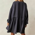 thumbnail image 6 of Dress for Women Fashion Casual Over Sized Sweatshirt Long Sleeve Dress Round-Neck Ladies Patchwork Mini Dresses Dresses for Womens, 6 of 8
