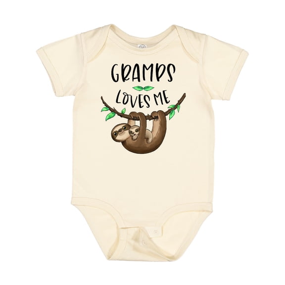 Inktastic Gramps Loves Me Cute Sloth and Baby Boys or Girls Baby Bodysuit