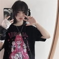 thumbnail image 3 of Camiseta de Anime para mujer, camisa de manga corta, estilo coreano, Harajuku japonés, holgada, con estampado en caliente, estilo Punk, 3 of 5