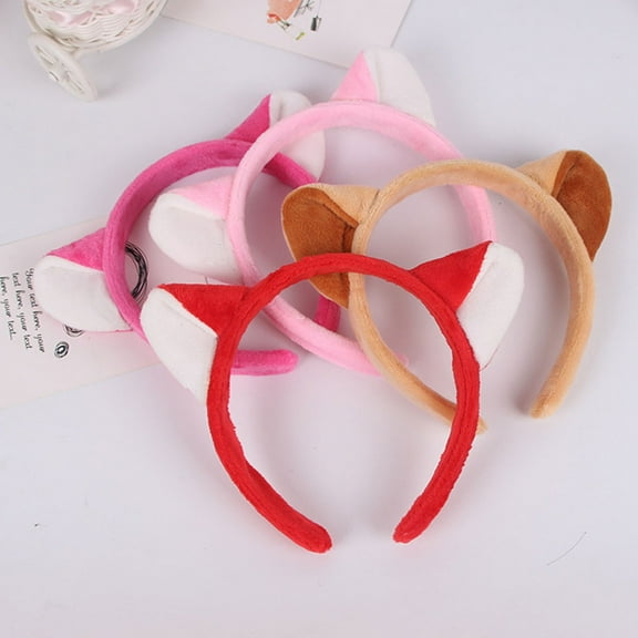 MEIBUTYUP Pink Adorable Cat Ears Hair Band Lightweight Fabric Headwear for Party Decoration 1PC