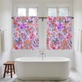 thumbnail image 4 of Spring Floral Kitchen Curtain for Berdoom Living Room Cafe 45 Inch Length, Retro Watercolor Flowers Leaves Plants Purple Tiers Curtains Light Filtering Drapes Window Treatment 2 Panels 52"Wx45"L, 4 of 8