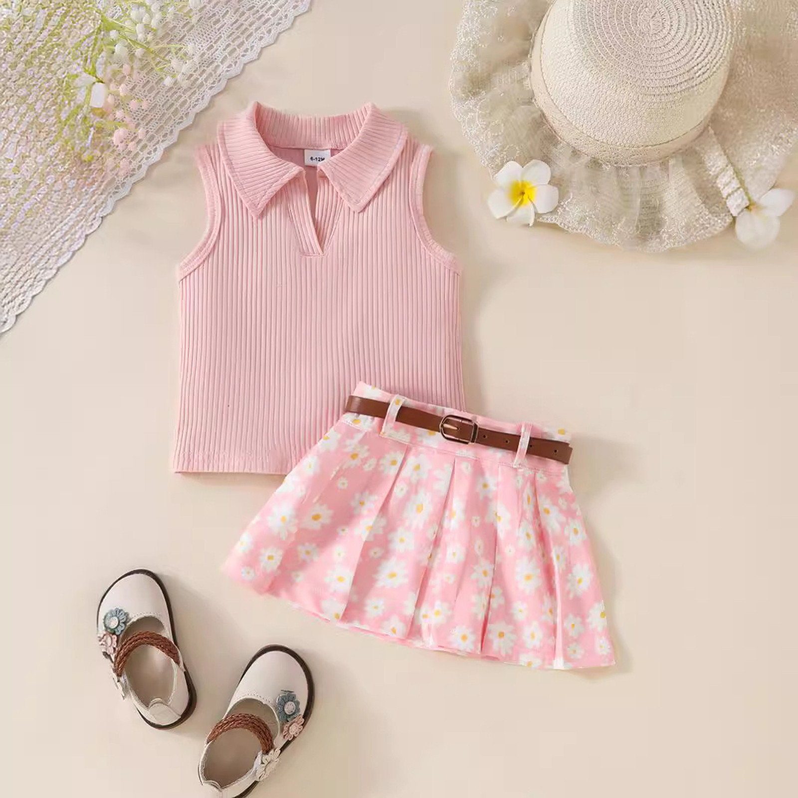 Jupe Plissée D'été Pour Bébé Fille - Polyester Léger, Couleur Arc-en-ciel | Cadeau Naissance, Photo, Quotidien - Taille Unique Ajustable