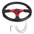 thumbnail image 1 of 350mm/14in Racing Car Sport Steering Wheel Deep Dish 6 Bolts Universal Modified AccessoryRed, 1 of 4