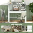thumbnail image 5 of Costway Computer Desk with Hutch 2 Power Outlets USB & Type-c charging Ports 3 Shelves White, 5 of 11