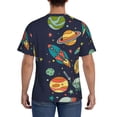 thumbnail image 3 of Bixox Men's Space Printed Short Sleeve Skinny Athletic T-Shirt, 3 of 6