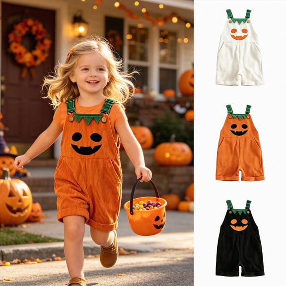 2-3 Years Newborn Preemie One-Piece Jumpsuit Toddler Halloween Outfit Pumpkin Boys Girls Overalls Fall Clothes Halloween Pajamas Orange Bodysuit Baby Gift