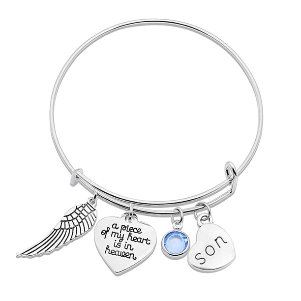 Pulsera familiar Una pieza de mi corazón Ala de ángel Papá Mamá Pulsera con letras Wmkox8yi sjalhkljlk1566