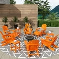 thumbnail image 4 of WestinTrends Malibu 12 Piece Adirondack Chairs Set, All Weather Poly Lumber Outdoor Patio Furniture Set Adirondack Chairs with Ottoman and Side Table, Orange, 4 of 7