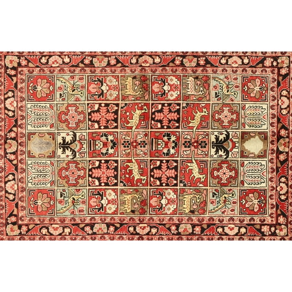 Ahgly Company Machine Washable Indoor Rectangle Traditional Sandy Brown Area Rugs, 7' x 10'
