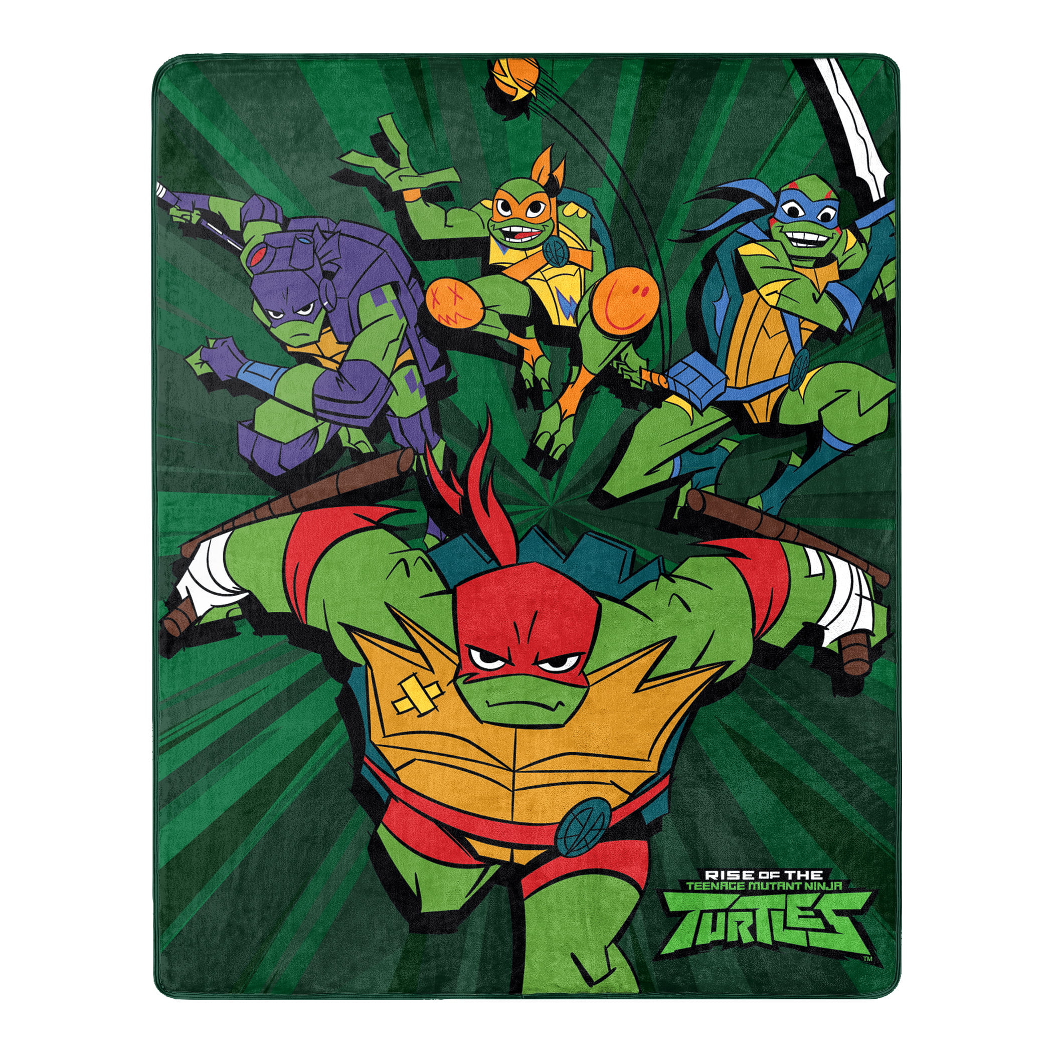 New Rise Of The TMNT Ninja Power Super Plush Soft Throw Blanket 46"x60"
