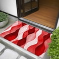 thumbnail image 5 of 2x3 Door Mat Rug, Red Striped Non-Skid Rubber Backing Large Rectangle Rugs - Living Room Bedroom Home Office, Modern Gradient Geometric Ripple Stripes Indoor Floor Mat Carpets Washable Rug, 5 of 9