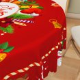 thumbnail image 6 of Duangreer Red Christmas 70''Round Tablecloth, Cartoon Snowman Elk Print, Washable Picnic Table Cover for Family Party Dining Indoor and Outdoor, 6 of 6