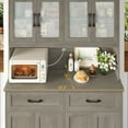 thumbnail image 6 of Homfa 71'' Tall 2 Drawer Kitchen Pantry Buffet Hutch, 4 Door Freestanding Cupboard Storage Cabinet, Wash Gray, 6 of 7
