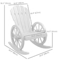 thumbnail image 3 of Patio Wooden Rocking Chair, Wagon Outdoor Rocker Chair, White, 3 of 10