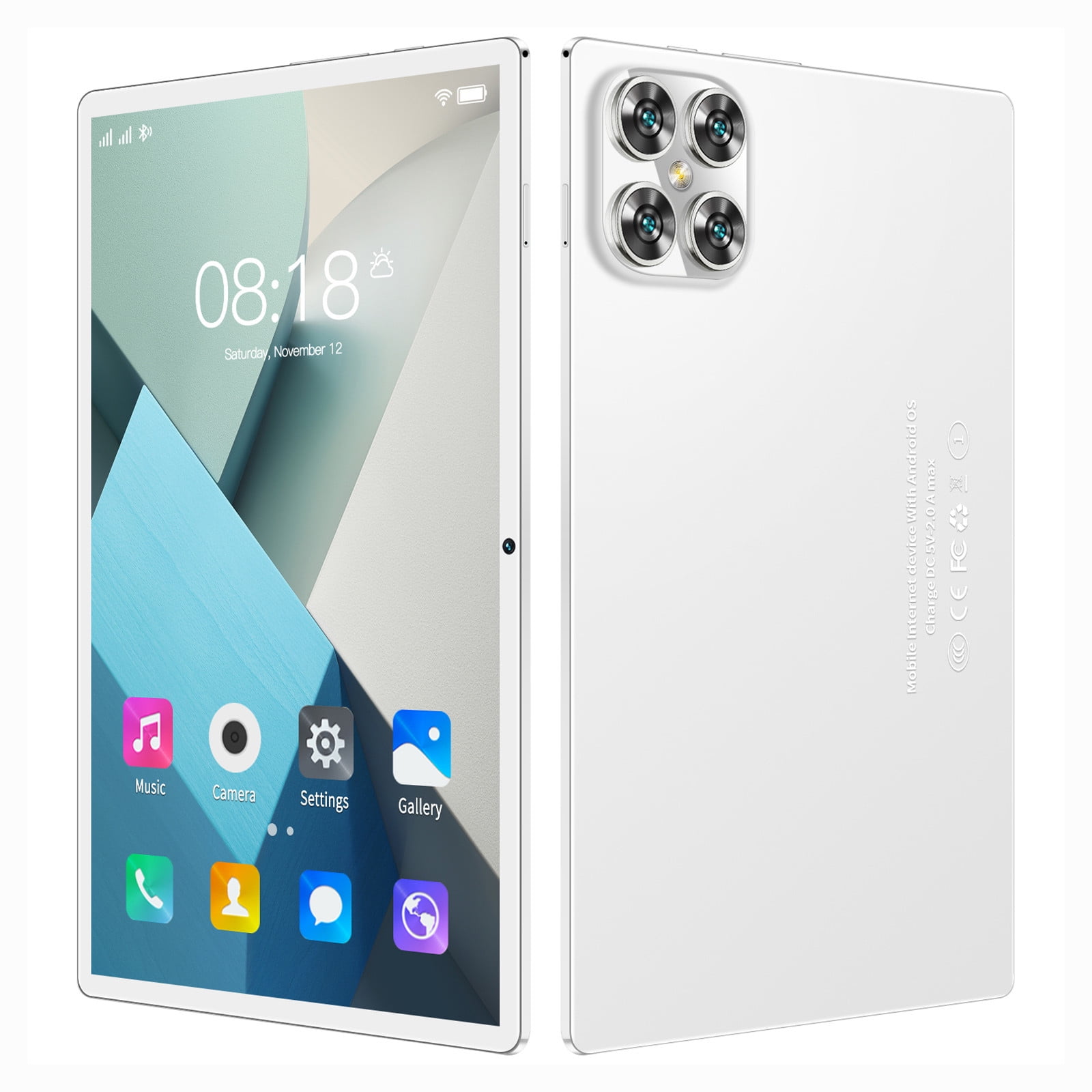 shyuyusa New 2+16G All Netcom 10.1inch Android Tablet Computer 10 Core IPS HD Ultra-thin Screen WiFi Bluetooth Voice Call Game Office Learn Tablet SIM Communication