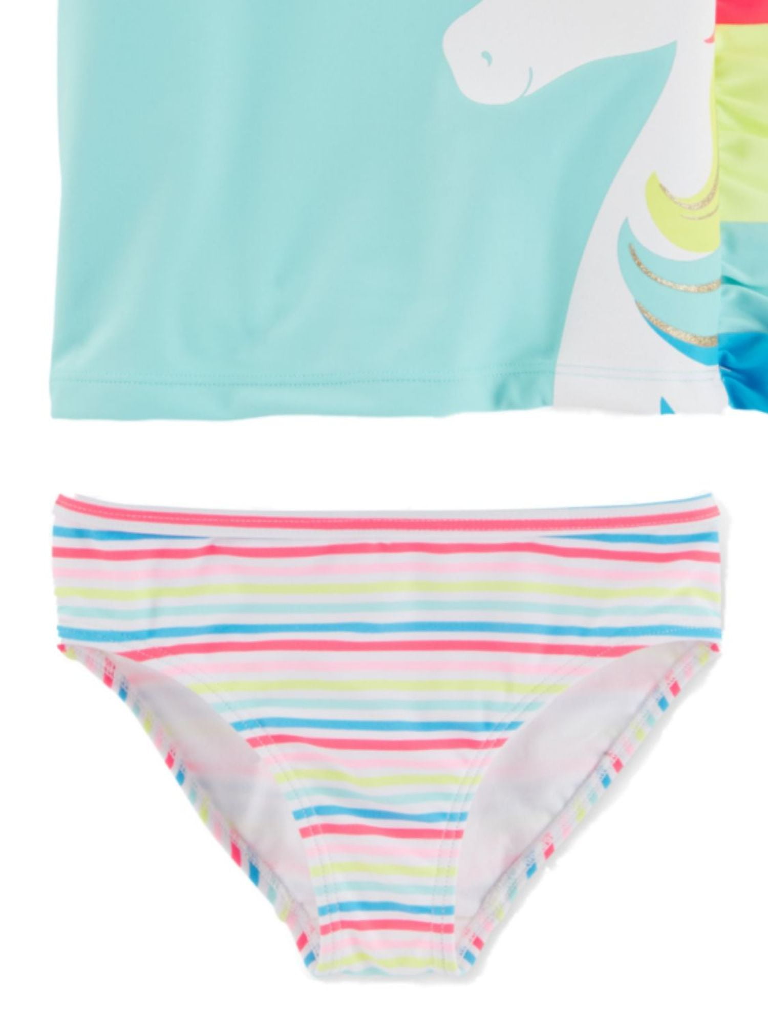 QPANCY Rash Guard for Girls Swimwear 2-Piece Mermaid Unicorn Swimsuit UPF 50 UV 