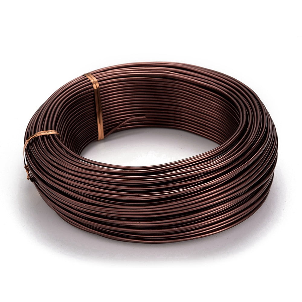 Anodized Aluminum Wire Bendable Metal Craft Wire Flexible Craft Wire for Beading Jewelry Craft Making Sienna 12 Gauge 2.0mm 55m/500g DIY