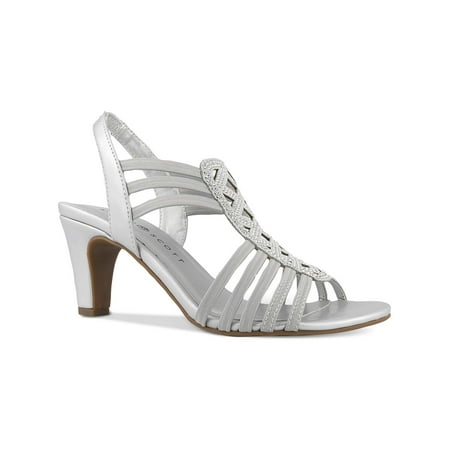 

Karen Scott Womens Danely Faux Leather Rhinestone Slingback Sandals