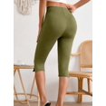 thumbnail image 2 of Women's Plus Size Solid Split Hem Capri Leggings, 2 of 10