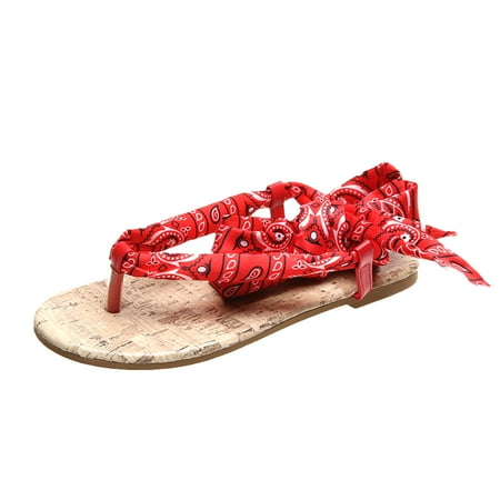 

Womens Sandals Large Flip Flops With Printed Sandals Summer Open Toe Slide Sandals Comfortable Flats Flip-Flops Sandal Casual Platforms Wedge Sandals Boho Dressy Heeled Sandals A19326