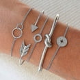 thumbnail image 1 of 5pcs Crystal Bracelets Set Silver Foil Bangle Arrow Circle Bangle Star Hand Chain, 1 of 3