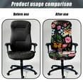 thumbnail image 4 of ZIATUBLES Computer Office Chair Covers Washable Dustproof Stretch Computer Office Chair Cover with Snap Button Removable Furniture Protector Cover, S, Butterfly Floral Leaf, 4 of 7