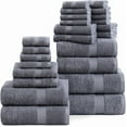 thumbnail image 1 of Casa Platino Toallas 100% Algodón Hilado en Anillos, Paquete de 24: 2 Toallas de Baño, 2 Toallas de Gimnasio, 2 Toallas de Baño, 4 Toallas para los Dedos, 6 Toallas para las Manos, Ideales para la Familia y el Aire, Fácil Cuidado, Gris Frío, 1 of 7